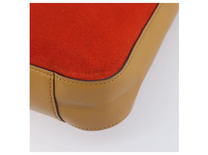 Borsa a tracolla GUCCI Suede Red Gold 001 3812 Auth 208709V - vista 11