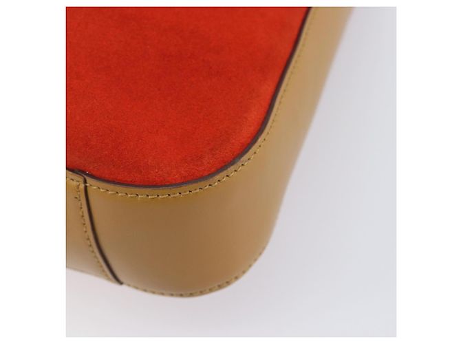 Borsa a tracolla GUCCI Suede Red Gold 001 3812 Auth 208709V - vista 13