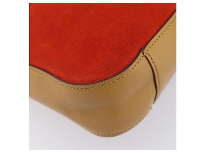 Borsa a tracolla GUCCI Suede Red Gold 001 3812 Auth 208709V - vista 14