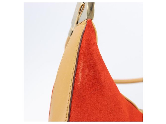Borsa a tracolla GUCCI Suede Red Gold 001 3812 Auth 208709V - vista 16