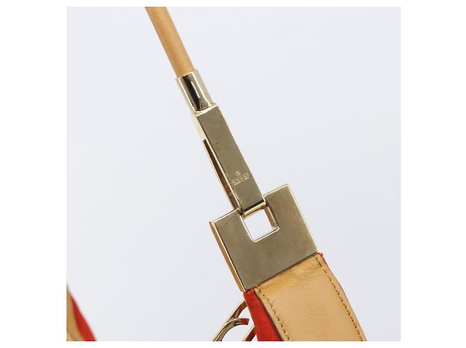 Borsa a tracolla GUCCI Suede Red Gold 001 3812 Auth 208709V - vista 17
