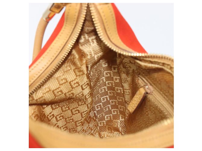 Borsa a tracolla GUCCI Suede Red Gold 001 3812 Auth 208709V - vista 22