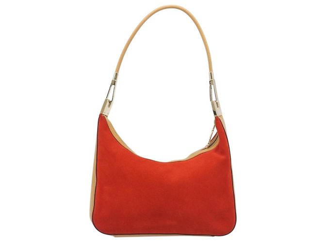 Borsa a tracolla GUCCI Suede Red Gold 001 3812 Auth 208709V - vista 3