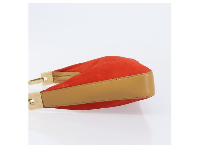 Borsa a tracolla GUCCI Suede Red Gold 001 3812 Auth 208709V - vista 5