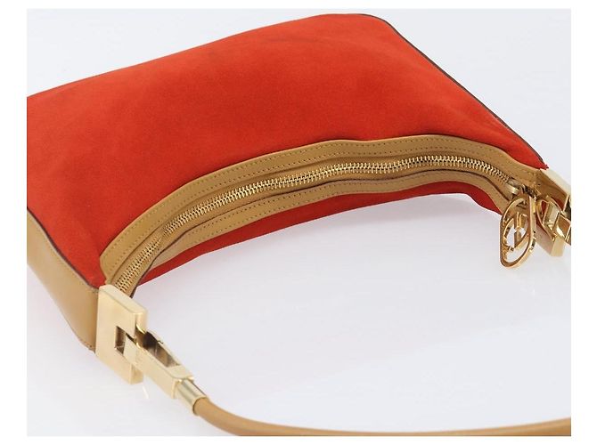 Borsa a tracolla GUCCI Suede Red Gold 001 3812 Auth 208709V - vista 6