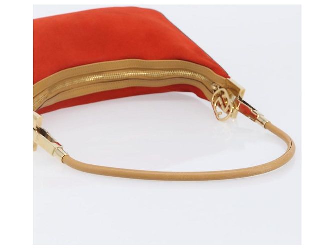 Borsa a tracolla GUCCI Suede Red Gold 001 3812 Auth 208709V - vista 7