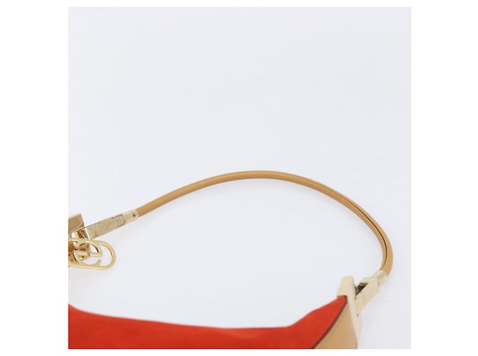 Borsa a tracolla GUCCI Suede Red Gold 001 3812 Auth 208709V - vista 8