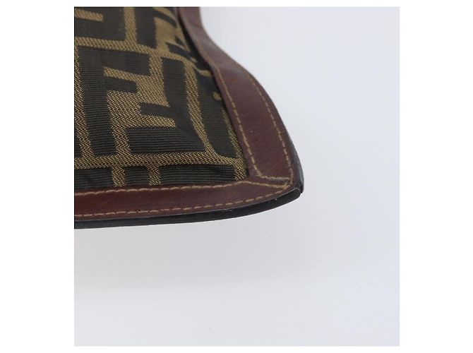 Borsa a pochette FENDI Zucca Canvas Marrone Tono Oro Auth 208136 - vista 11