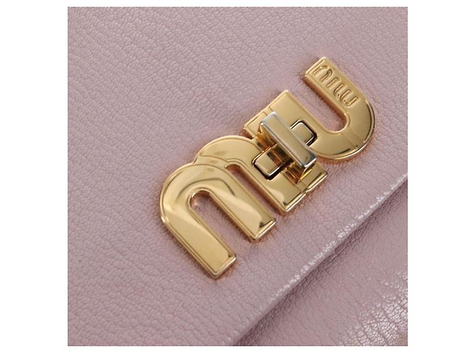 Borsa a mano Miu Miu in pelle rosa e oro autentica 167642 D'oro - vista 17