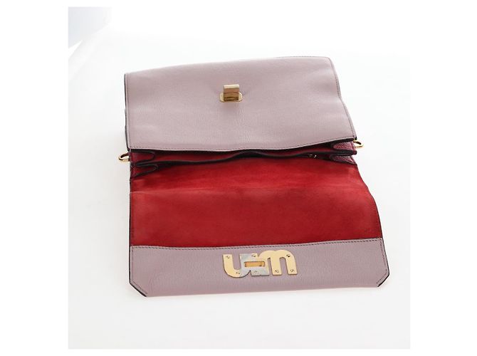 Borsa a mano Miu Miu in pelle rosa e oro autentica 167642 D'oro - vista 18