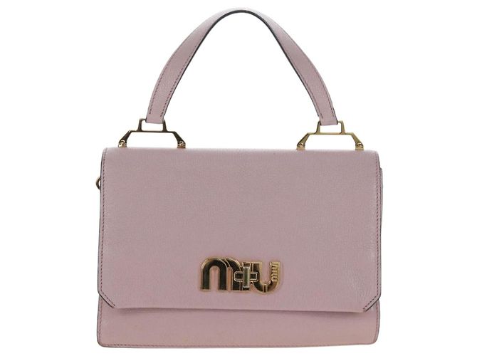Borsa a mano Miu Miu in pelle rosa e oro autentica 167642 D'oro - vista 2