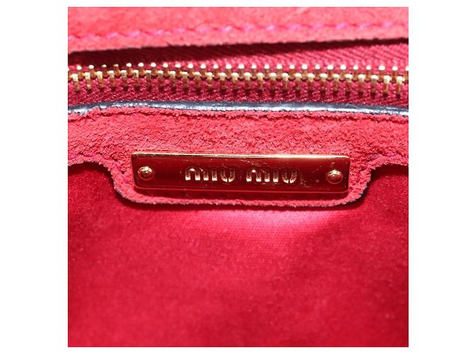 Borsa a mano Miu Miu in pelle rosa e oro autentica 167642 D'oro - vista 28