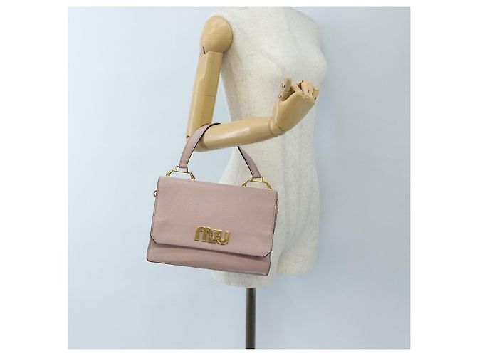 Borsa a mano Miu Miu in pelle rosa e oro autentica 167642 D'oro - vista 32