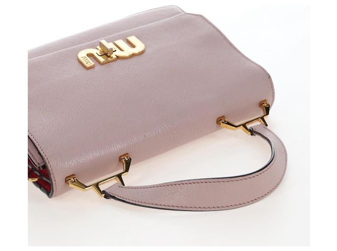 Borsa a mano Miu Miu in pelle rosa e oro autentica 167642 D'oro - vista 6