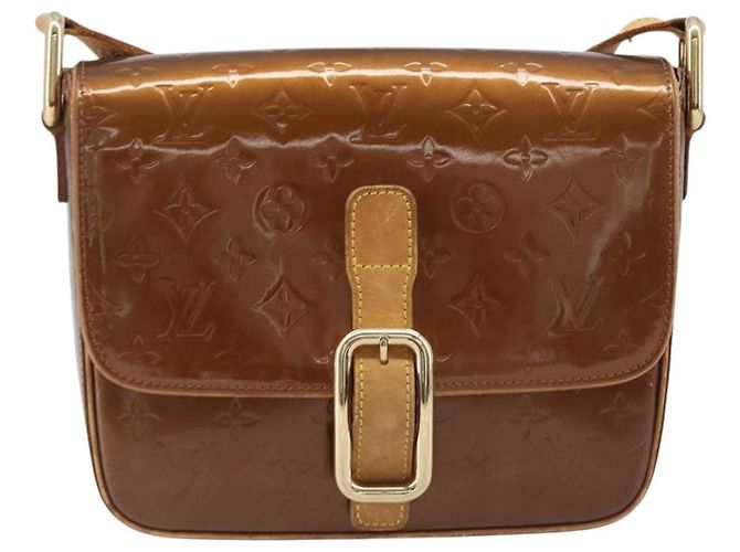Borsa LOUIS VUITTON Monogram Vernis Christie GM Bronze M91107 LV Auth ka6649 Bronzo - vista 2