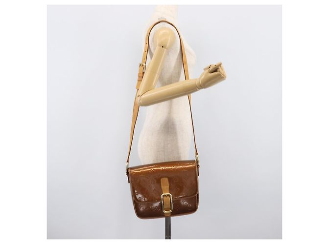 Borsa LOUIS VUITTON Monogram Vernis Christie GM Bronze M91107 LV Auth ka6649 Bronzo - vista 32