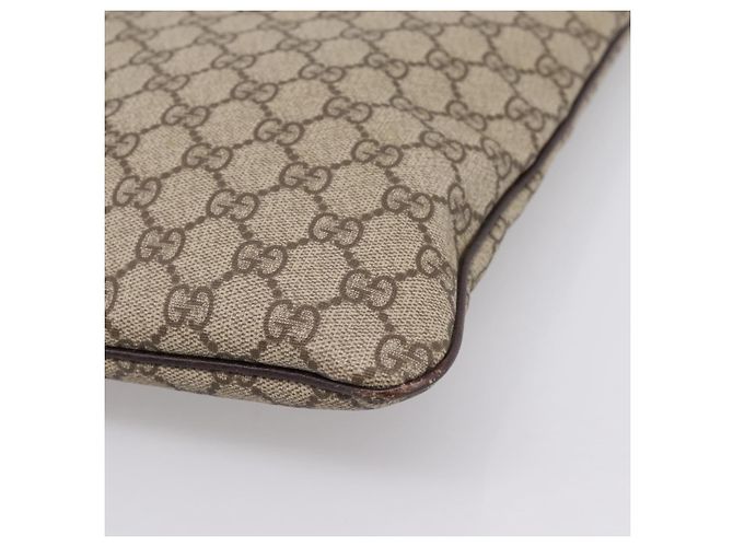 Borsa a mano GUCCI GG Supreme PVC Beige Silver 117551 Auth 208679V Argento - vista 10
