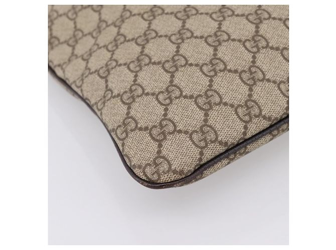 Borsa a mano GUCCI GG Supreme PVC Beige Silver 117551 Auth 208679V Argento - vista 11