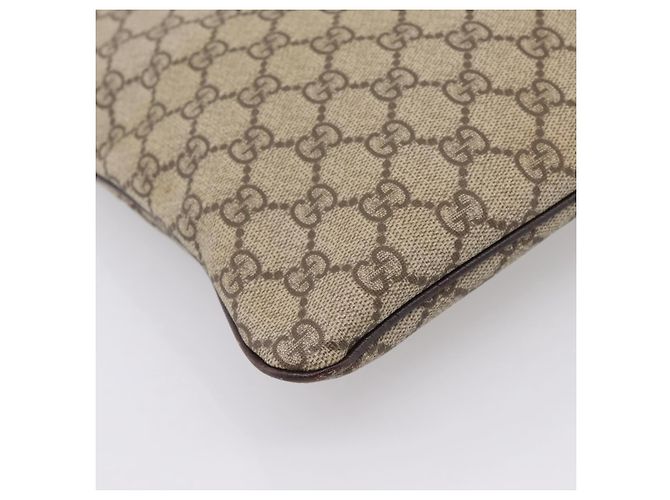 Borsa a mano GUCCI GG Supreme PVC Beige Silver 117551 Auth 208679V Argento - vista 13