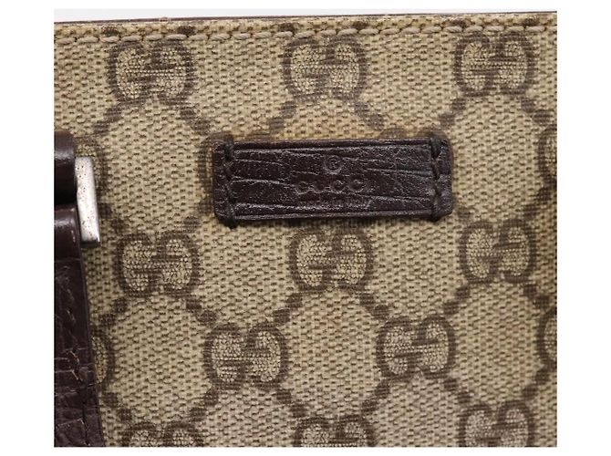 Borsa a mano GUCCI GG Supreme PVC Beige Silver 117551 Auth 208679V Argento - vista 14