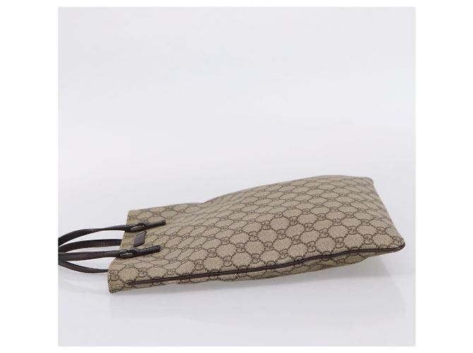 Borsa a mano GUCCI GG Supreme PVC Beige Silver 117551 Auth 208679V Argento - vista 4
