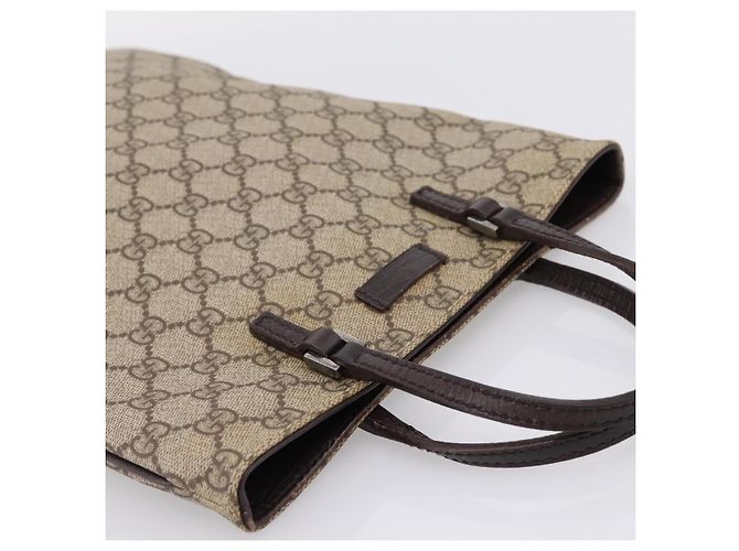 Borsa a mano GUCCI GG Supreme PVC Beige Silver 117551 Auth 208679V Argento - vista 6