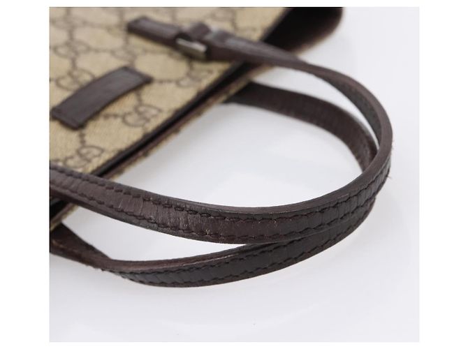 Borsa a mano GUCCI GG Supreme PVC Beige Silver 117551 Auth 208679V Argento - vista 7