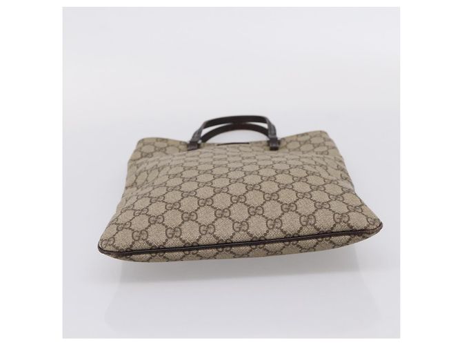 Borsa a mano GUCCI GG Supreme PVC Beige Silver 117551 Auth 208679V Argento - vista 9