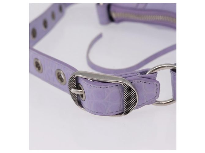 Borsa a tracolla Balenciaga le cagoule in pelle viola argento 671309 Auth ka6589M Porpora - vista 10