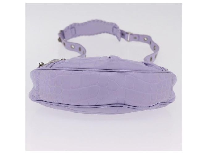 Borsa a tracolla Balenciaga le cagoule in pelle viola argento 671309 Auth ka6589M Porpora - vista 11