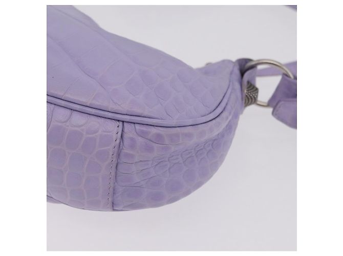 Borsa a tracolla Balenciaga le cagoule in pelle viola argento 671309 Auth ka6589M Porpora - vista 15