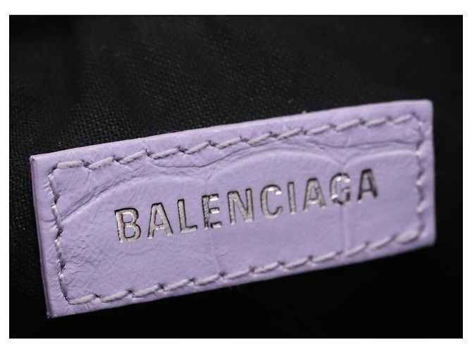 Borsa a tracolla Balenciaga le cagoule in pelle viola argento 671309 Auth ka6589M Porpora - vista 18