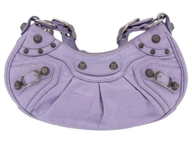 Borsa a tracolla Balenciaga le cagoule in pelle viola argento 671309 Auth ka6589M Porpora - vista 2