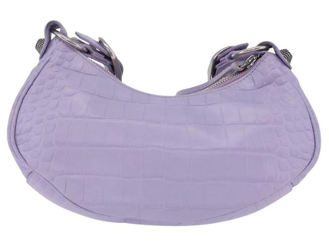 Borsa a tracolla Balenciaga le cagoule in pelle viola argento 671309 Auth ka6589M Porpora - vista 3
