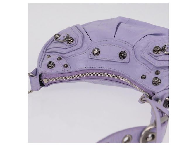 Borsa a tracolla Balenciaga le cagoule in pelle viola argento 671309 Auth ka6589M Porpora - vista 6