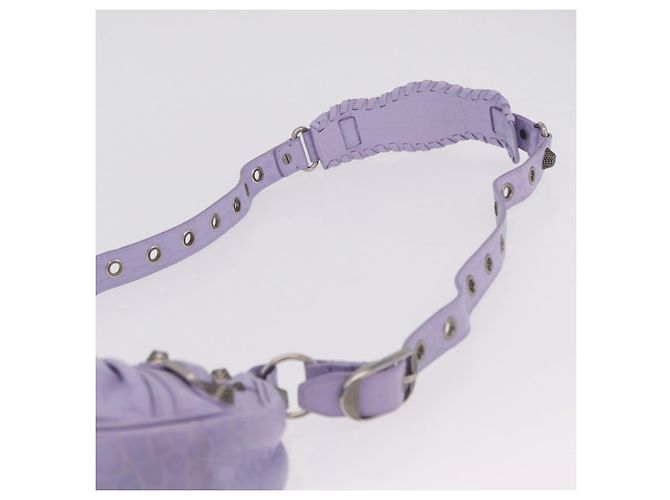 Borsa a tracolla Balenciaga le cagoule in pelle viola argento 671309 Auth ka6589M Porpora - vista 8