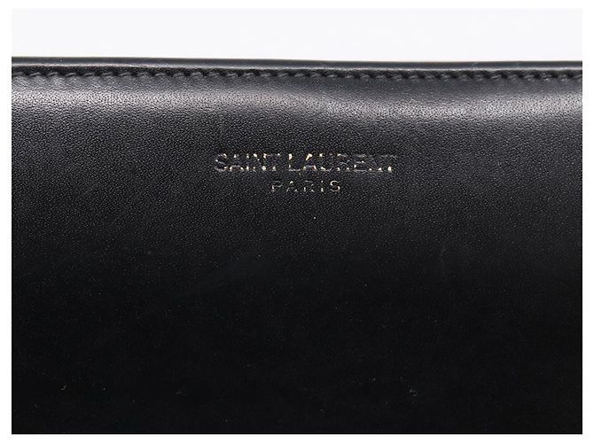 Autre Marque Portafoglio lungo Saint Laurent in pelle nera e oro Auth bs37677 Nero D'oro - vista 13