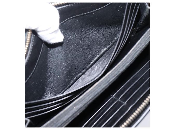 Autre Marque Portafoglio lungo Saint Laurent in pelle nera e oro Auth bs37677 Nero D'oro - vista 15