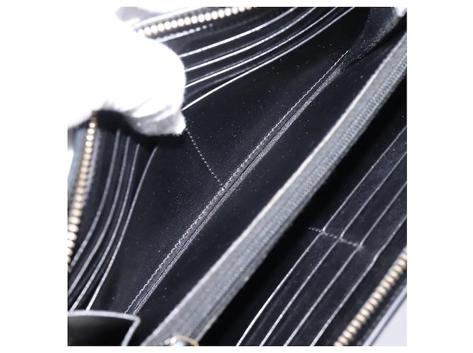 Autre Marque Portafoglio lungo Saint Laurent in pelle nera e oro Auth bs37677 Nero D'oro - vista 16