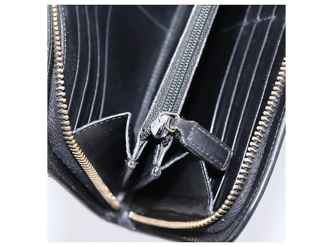 Autre Marque Portafoglio lungo Saint Laurent in pelle nera e oro Auth bs37677 Nero D'oro - vista 17