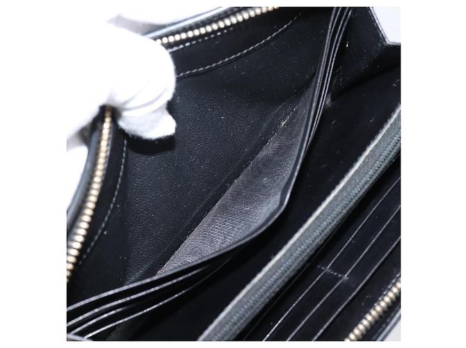 Autre Marque Portafoglio lungo Saint Laurent in pelle nera e oro Auth bs37677 Nero D'oro - vista 20