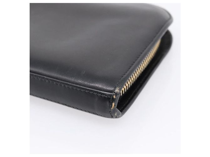 Autre Marque Portafoglio lungo Saint Laurent in pelle nera e oro Auth bs37677 Nero D'oro - vista 8