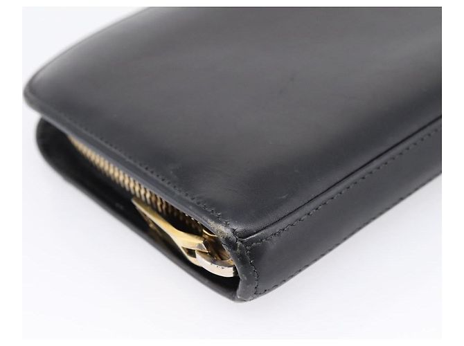 Autre Marque Portafoglio lungo Saint Laurent in pelle nera e oro Auth bs37677 Nero D'oro - vista 9