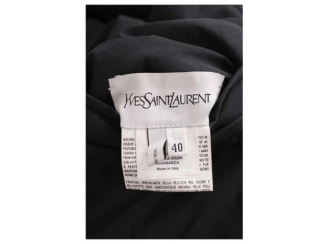Abrigo de piel gris Yves Saint Laurent - vista 6