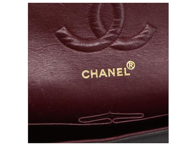 Borsa a tracolla CHANEL Chain Matelasse 25 in pelle d'agnello nera e oro CC Auth 209270V Nero D'oro - vista 20