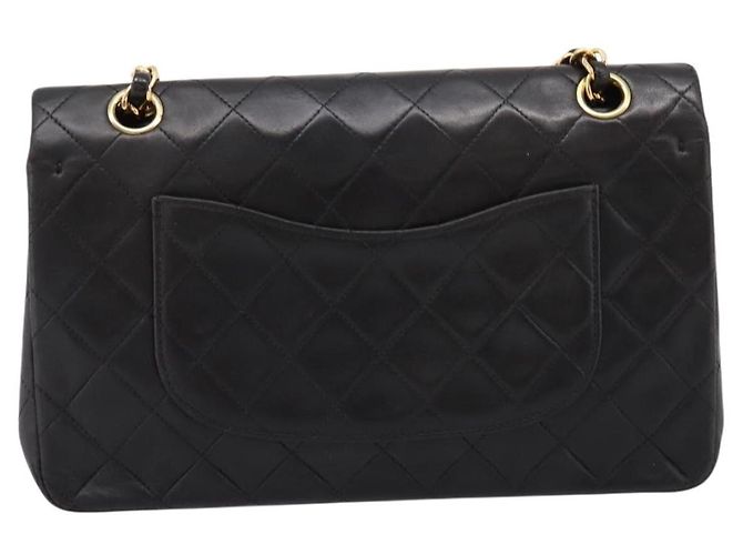 Borsa a tracolla CHANEL Chain Matelasse 25 in pelle d'agnello nera e oro CC Auth 209270V Nero D'oro - vista 3