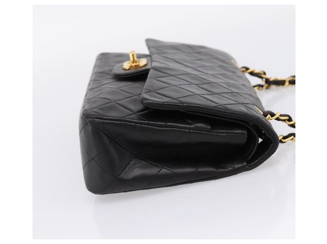 Borsa a tracolla CHANEL Chain Matelasse 25 in pelle d'agnello nera e oro CC Auth 209270V Nero D'oro - vista 5