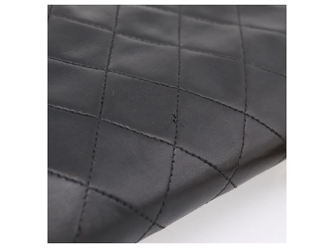 Borsa a tracolla CHANEL Chain Matelasse 25 in pelle d'agnello nera e oro CC Auth 209270V Nero D'oro - vista 7