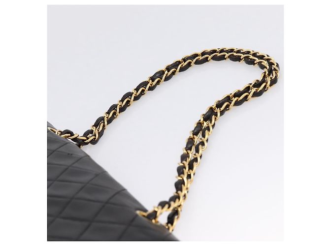 Borsa a tracolla CHANEL Chain Matelasse 25 in pelle d'agnello nera e oro CC Auth 209270V Nero D'oro - vista 9