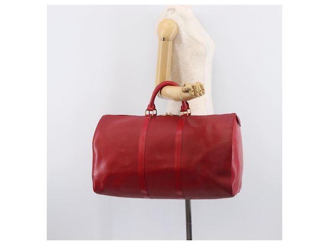LOUIS VUITTON Epi Keepall 50 Boston Bag Red M42967 LV Auth 205802A Rosso - vista 24